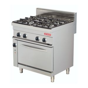 4 Burner gas cooker with electric convection oven